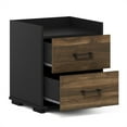 thumbnail image 4 of Furinno Tidur Modern Bedroom Bedside Tables Handle Columbia Walnut/Black, 4 of 6