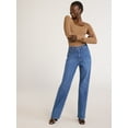 thumbnail image 4 of Scoop Women's Stovepipe High Rise Straight Leg Jeans, Sizes 0-20, 4 of 7