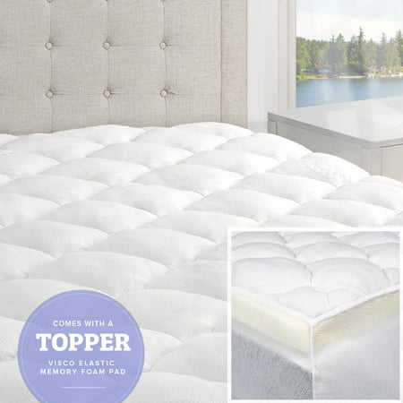 Double Mattress Topper - Double Thick 2-Piece Bamboo Mattress Pad & Comfort Topper