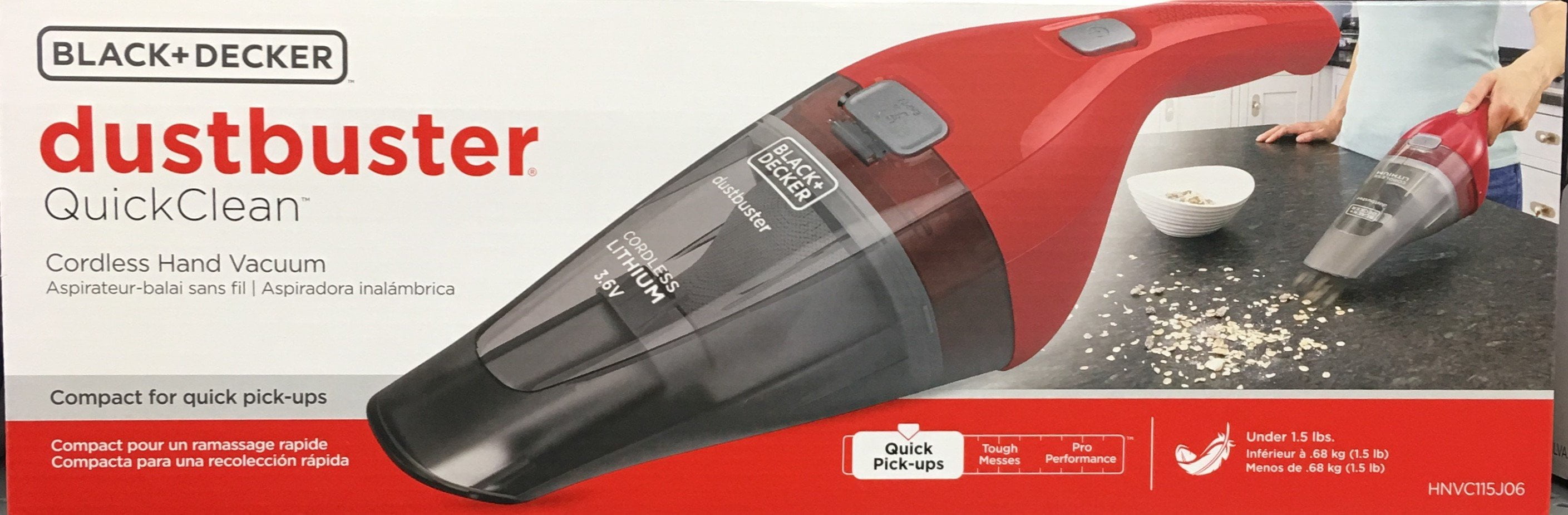 BLACK+DECKER dustbuster Quick Clean Cordless Hand Vacuum, HNVC115JB06 