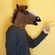 thumbnail image 3 of Máscara de disfraces Magik Disfraces Deluxe con forma de cabeza de caballo (marrón) de látex, 3 of 4