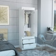 thumbnail image 2 of Lisboa Armoire, Rod, Double Door, Two Drawers, Metal Handles White, 2 of 7