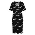 thumbnail image 3 of Vestido largo con estampado de murciélago gótico para mujer traje negro holgado con bolsillo ropa estética verano, 3 of 6
