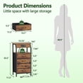 thumbnail image 4 of Night Stand with Charging Station, 28.3 Inch Tall Bedside Table with PVC Drawers, End Table with USB Ports and Outlets, 3 Fabric Drawer Storage Nightstand for Bedroom, 3 Ways to Use, White, 4 of 10