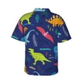 thumbnail image 3 of Balery Dinosaurs Print Men's Hawaiian Shirts Short Sleeve Beach Shirt Relaxed Fit Vacation Button Down Shirts-Small, 3 of 9