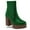 Green, variant on YDN Women Round Toe Platform Ankle Boots Side Zipper Chunky Stacked Heels Booties Fashion Office Daily Dress Shoes Size 7 Purple