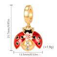 thumbnail image 4 of 925 Sterling Silver Golden Flying Ladybug with Pink Flower Dangle Charm Bead for Bracelet Charms Bangle Pendant Jewelry, 4 of 5