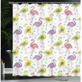 thumbnail image 4 of Ambesonne Flamingo Shower Curtain, Retro Colorful Pattern, 69"Wx84"L, Multicolor, 4 of 5