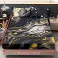 thumbnail image 2 of COEQINE Fitted Sheet & Pillowcase Set, Comfort Wrinkle Free Bed Sheets Set Fade Resistant Easy Care Bottom Bedsheet Snug Fit for Full Size Bed, Marble Black Yellow, 2 of 5