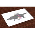 thumbnail image 1 of Ambesonne Fantasy Place Mats Set of 4, Girl with a Giant Wolf, Standard Size, Pink Grey Peach, 1 of 4