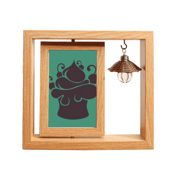 Black Fruit Ice Outline Wooden Rotating Picture Photo Frame 4x6