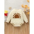 thumbnail image 2 of Baby Boys Girls Romper Long Sleeve Crew Neck Sun Print Fall Bodysuit for Casual Daily, 2 of 7