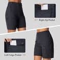 thumbnail image 2 of POENTAB Women's Casual Cargo Shorts Stretch Quick Dry Active Hiking Golf Cycling Shorts for Outdoor Summer Gark Grey, 2 of 7