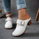 thumbnail image 5 of Correas de Tacón para Tacones Altos Bloque de Hebilla Tacón Clog Mules, Tacones Altos de la Mujer Estilo Madera Cerrado Dedo Del Pie, 5 of 9