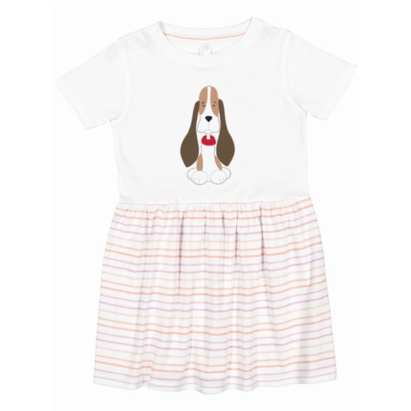 Inktastic Basset Hound with Floppy Ears Girls Toddler Dress