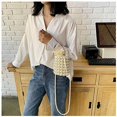 thumbnail image 5 of Bolso de mano con cuentas para mujer, bolso de noche con decoración de perlas y cadena desmontable, 5 of 5
