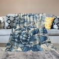 thumbnail image 2 of JRXY Spring Floral Birds Chinoiserie Flowers Decor Blue and White Plant Flannel Fleece Blanket for Bed White, 2 of 6