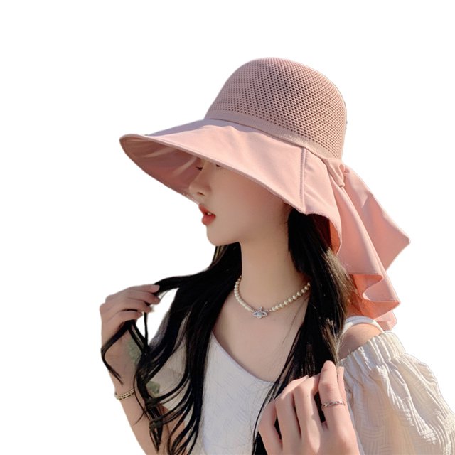 Methold Sombrero de sol duradero de poliéster para mujer, protección del cuello, sombrero de verano moderno y transpirable para mujer Sombreros Rosa
