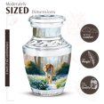 thumbnail image 2 of JAGASY Tiger Urns for Human Ashes for Women, Light Blue Urns for Human Ashes Adult Female, Forest Decorative Urn, Small Keepsake Urn for Daughter & Son, (3 Inch), 2 of 7