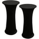 thumbnail image 1 of wonima02 24"x43" Fitted Stretch Cocktail Table Cover Highboy High Top Round Buttom Cocktail Tablecloth for Party Pub Banquet Bistro (2, Black), 1 of 1