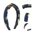 thumbnail image 3 of Unique Bargains 1 Pc Grace Fruit Pattern Wide Cross Knot Headbands for Women Navy Blue, 3 of 6