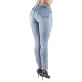 thumbnail image 6 of Fashion2Love Women's Juniors/Plus Colombian Design Butt Lift Mid Waist Skinny Jeans, 6 of 9