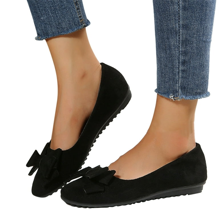Sngxgn Women s Ballet Dress Flats Comfortable Slip On Flat Shoes for Casual Dressy and Work Black 38 Walmart