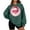 Green, variant on Christmas Sweatshirts for Women Santa Claus Print Plush Shirt Crew Neck Long Sleeve Pullover Loose Tops