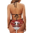 thumbnail image 6 of Uourmeti Christmas Cow Print Halter Triangle Bikini Set Sexy Tie Side Two Piece Swimsuit for Beach & Pool Holiday Vacations, 6 of 9