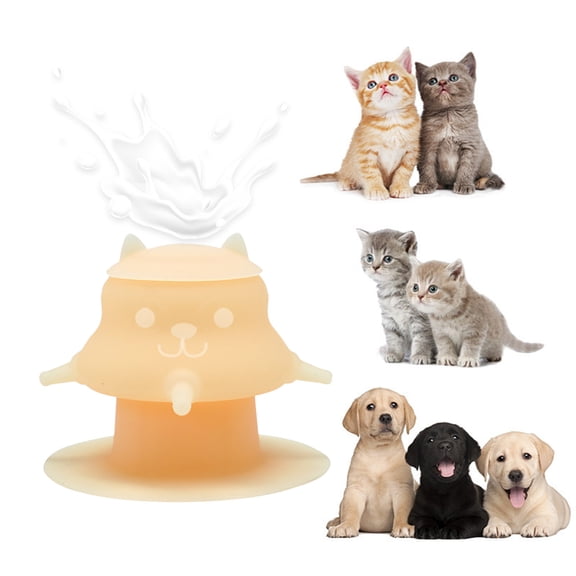 DAMAI 230ML Silicone Puppy Feeder for Multiple Puppies, Nipples Puppy Nursing Station with 4 Teats Soft Silicone Feeding Bottles for Puppies Kittens