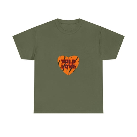 Wild Love Tiger Print Unisex Heavy Cotton Tee