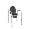 Equate Steel Foldable 3-In-1 Bedside Toilet Commode, 400Lb Weight Capacity, Gray Seat