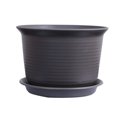 thumbnail image 1 of Maceta de plástico de resina de estilo cerámico, alta y baja, extra grande, con forma de rábano verde grueso, redonda, con bandeja, oferta especial, 1 of 6