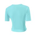 thumbnail image 2 of Women's Basic Teen Tee Workout Crewneck Short Sleeve Slim Fitted Casual Crop Top, 2 of 5