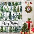 thumbnail image 5 of Merry Christmas Watercolor Xmas Tree Shower Curtain for Bathroom, Green Pine on White Waterproof Shower Curtains Washable Quick Dry with Hooks Bathtub Curtains 72x72IN, 5 of 9