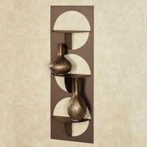 Modern Corydon Indoor Outdoor Steel Wall Shelf by JasonW Studios(R) Bronze Vertical Three Shelf