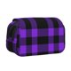 thumbnail image 1 of Disketp Purple Buffalo Plaid Estuche de Lápices de Doble Capa con Tapa Abatible y Cremallera, Organizador Escolar para Adolescentes y Adultos, 1 of 7