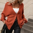 thumbnail image 5 of JINMGG V Neck Sweaters for Women Fall Winter Clearance,Women's Fashion Knit V Neck Single Breasted Solid Color Knit Cardigan Loose Sweater, 5 of 8
