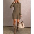 thumbnail image 4 of luvamia Sweater Dress for Women Cable Knit Ribbed A-Line Pullover Stretch Sweaters Dresses Fall Winter Size L Fit Size 12 Size 14, 4 of 7