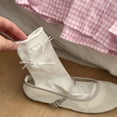thumbnail image 2 of Zhuge 3Pairs Women Lace Socks Ruffle Frilly Socks - Comfortable Cotton Socks Cute Socks Princess Lolita for Ladies Gril，White B, 2 of 2