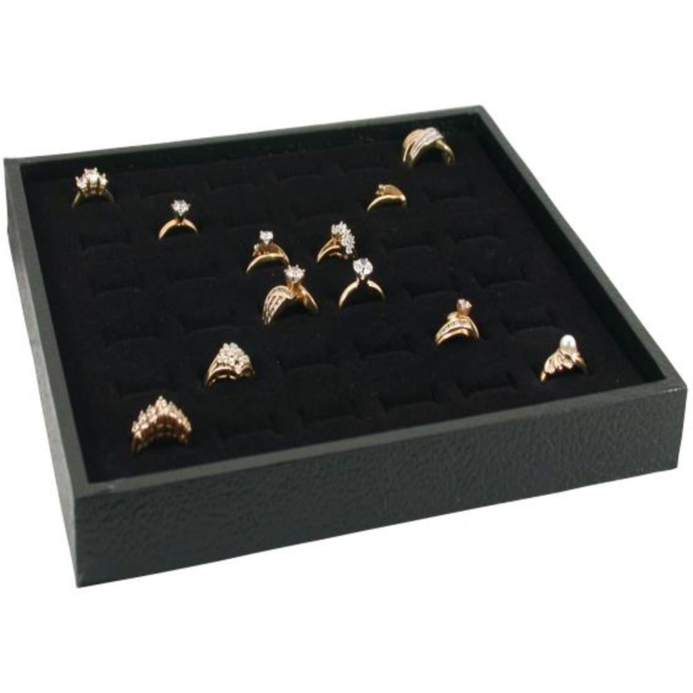 Black PAWN STORE COUNTER Jewelry DISPLAY HOLDER 72 Wide Slot Ring Case 