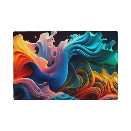 

Placemats Set of 6 Vibrant Fluid Motion Art Place mats for Dining Table Indoor/Outdoor Cute Heat Resistant Washable Table Mats(18 x 12 )