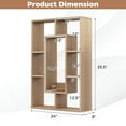 thumbnail image 3 of Giantex Wood Geometric Bookshelf, Freestanding Open Bookcase w/7 Cubes, Storage Display Rack for Home Office, Natural, 3 of 8
