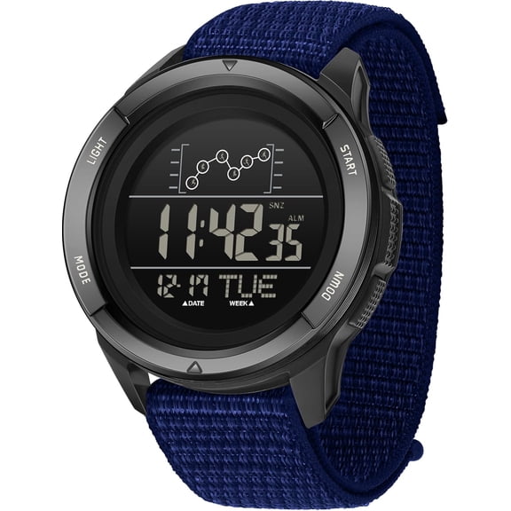 Military Watches for Men Tactical Digital Sport Watch Waterproof Army Outdoor Nylon Strap Electronic Mens Watch LED Luminous Alarm Stopwatch Relojes para Hombres