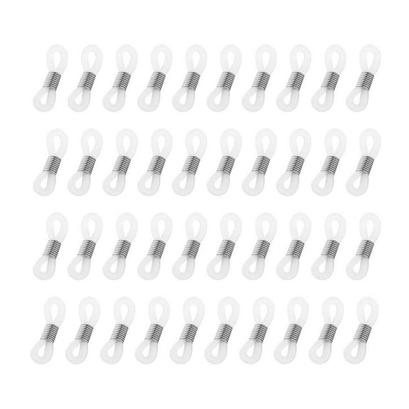 Ferencaa 50 Pcs Stainless Steel Silicone Glasses Chain Buckle Adjustable Non-slip Ring Eyeglasses Accessories