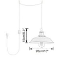 thumbnail image 3 of FSLiving Pendant Light with 15ft Plug-in UL Cord, E26 Brass Socket and White Metal Shade Dimmable Lightimg Fixture for Kitchen Living Room Bedroom Corridor, Bulb Sold Separately - 1 Pack, 3 of 9