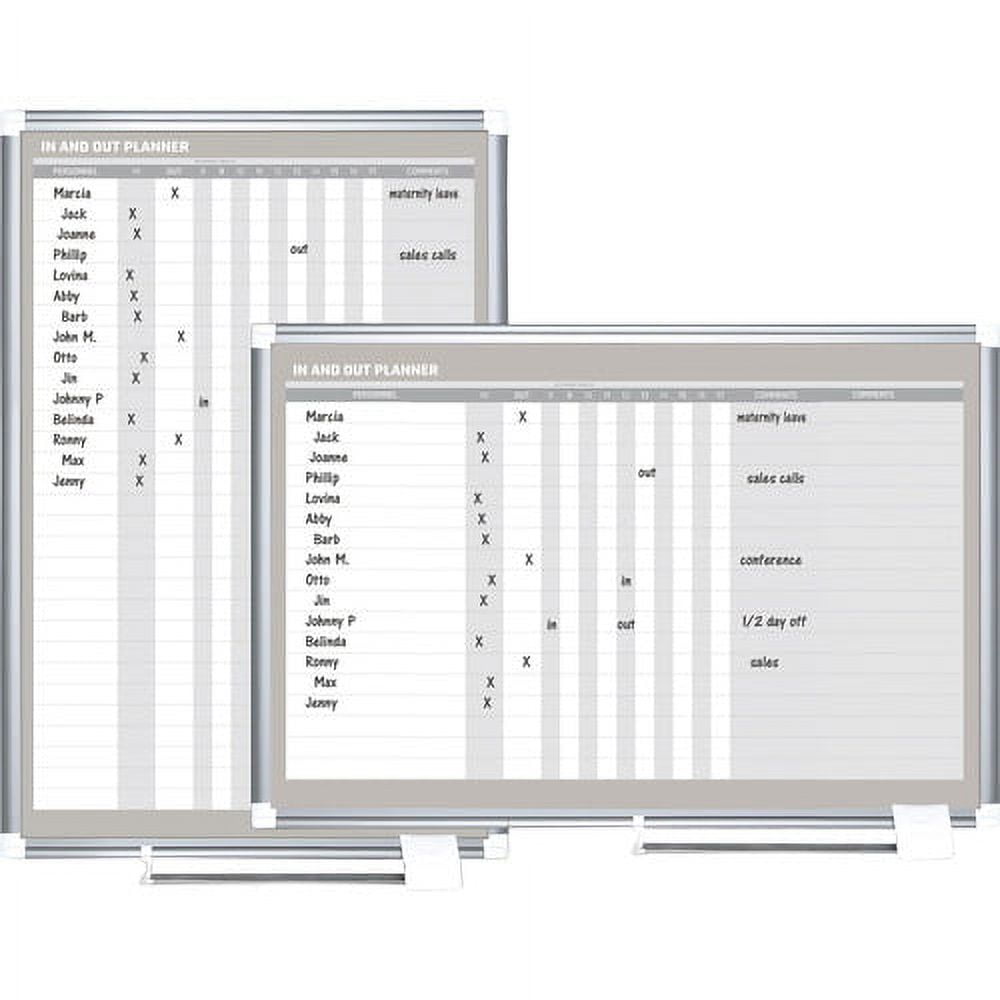 MasterVision In/Out Magnetic Dry-Erase Board, Vertical Format, 36" X 24", Aluminum Frame