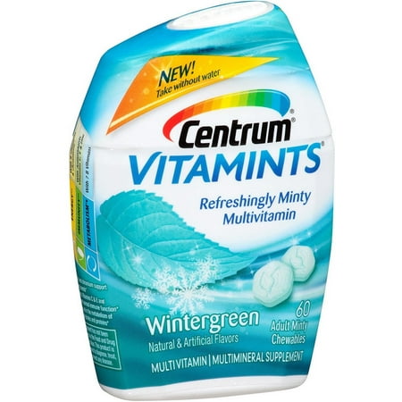Centrum VitaMints Chewable Multivitamin/Multimineral Supplement, Wintergreen 60 ea (Pack of 6)