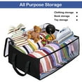 thumbnail image 4 of Clothes Storage, Clear Zippered Storage Bags, 19.6x16.1x6.4in Space Saving Storage for Organizing Bedroom, Closet, Clothing, Comforter,Closet Organization with Handle,Black, 4 of 7
