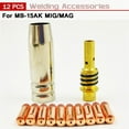 12 Pcs MB15AK MIG/MAG M6 Welding Weld Torch Contact Tips Holder Gas